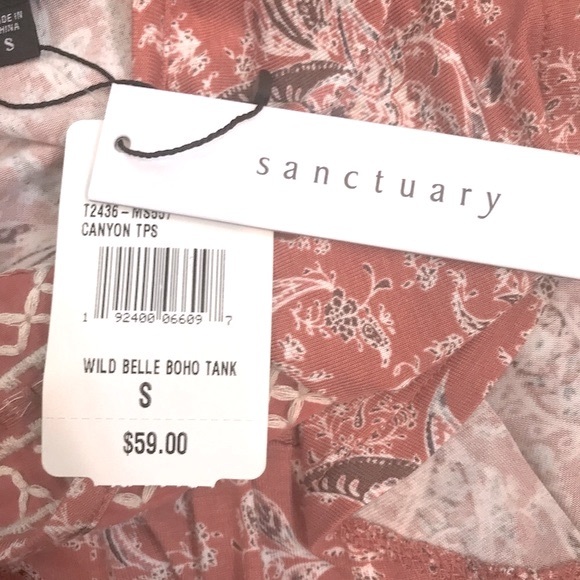 Sanctuary Wild Bell Top - Boho - Crochet - Tassels - Pink Floral - SMALL NWT - Picture 9 of 10